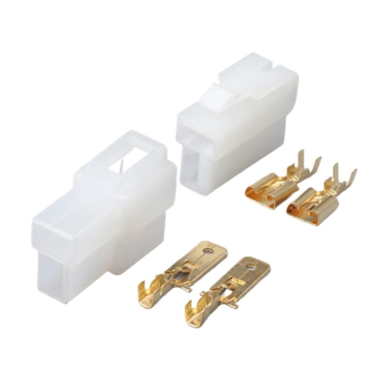 JUANZD 1/5/10 Sets 2 Pin 6,3mm Männlich Weiblich Automobil Elektrischen Draht Stecker Weiß Verdrahtung Buchse Stecker Mit terminal 7122-2128(10 SETS_2P) von JUANZD