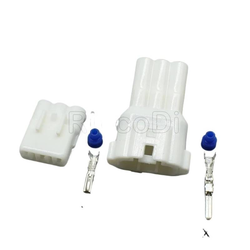 JUANZD 1/5/20Kits 2.2 Serie 3 Pin HM 090 Männlich Weiblich Elektrischer Wasserdichter Autostecker 6180-3451 6187-3801(Male female white,1Set) von JUANZD