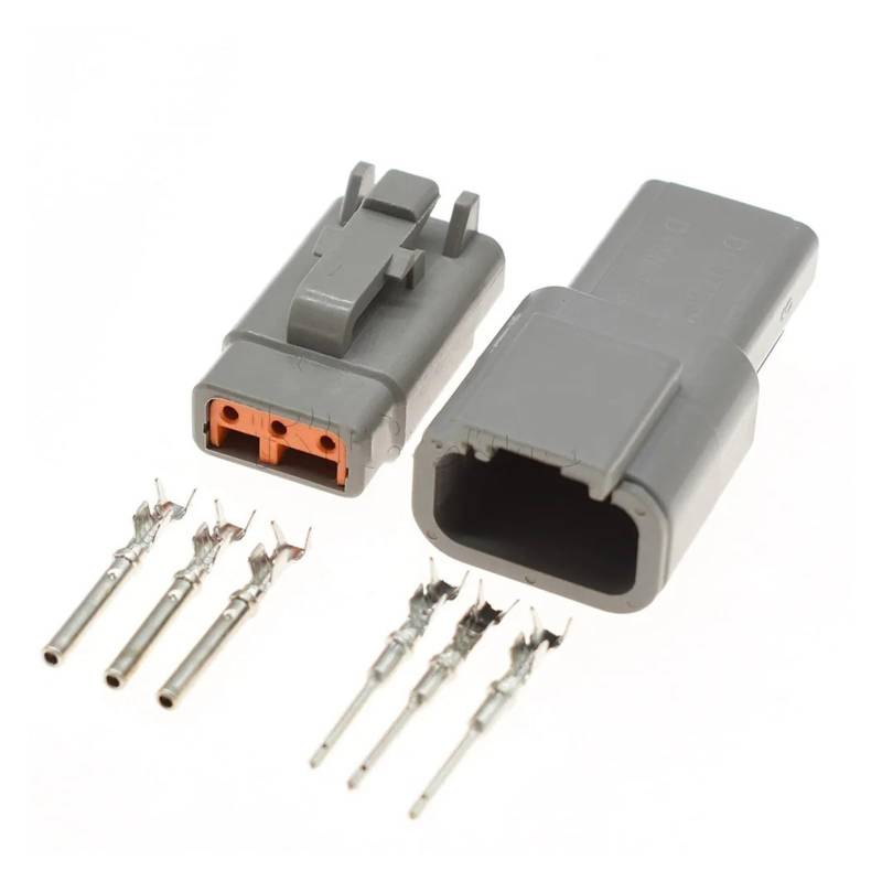 JUANZD 1-10 Sets DTM 2P-12P DTM06-2S 3S 4S DTM04-2P 3P 4P 6P 8P 12P 20-24AWG Wasserdichter Kfz-Stecker mit Pins(3Pin Connector Set,1Set) von JUANZD