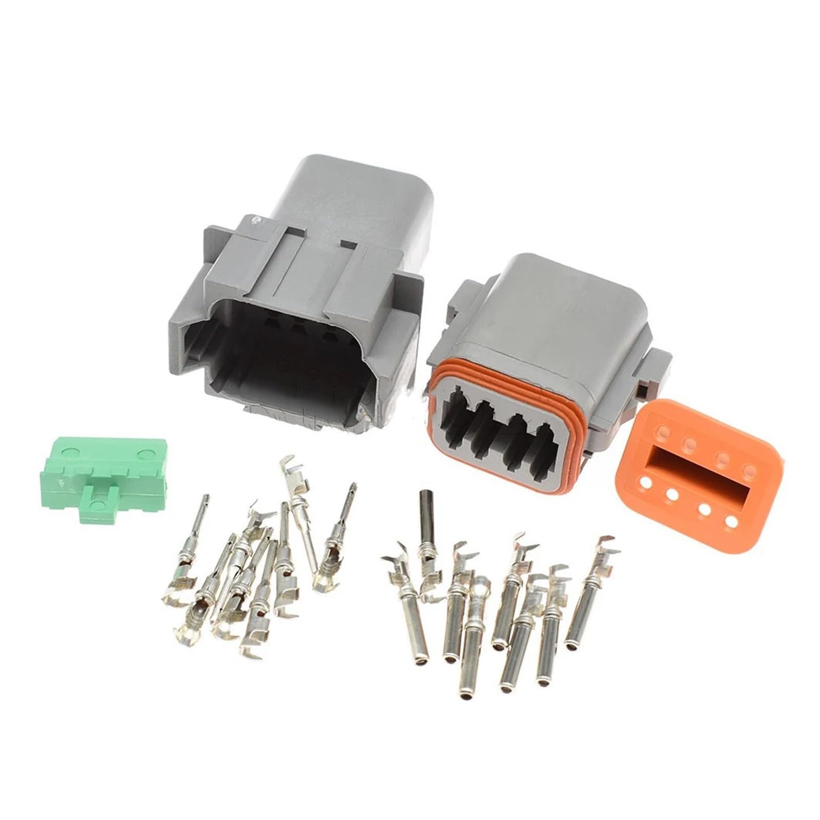 JUANZD 1-10Kits DT-Serie 2/3/4/6/8/12 Pins wasserdichter elektrischer Drahtanschluss for Auto-Motor-LKW mit Pins 22-16AWG(8Pin Connector Set,10Sets) von JUANZD