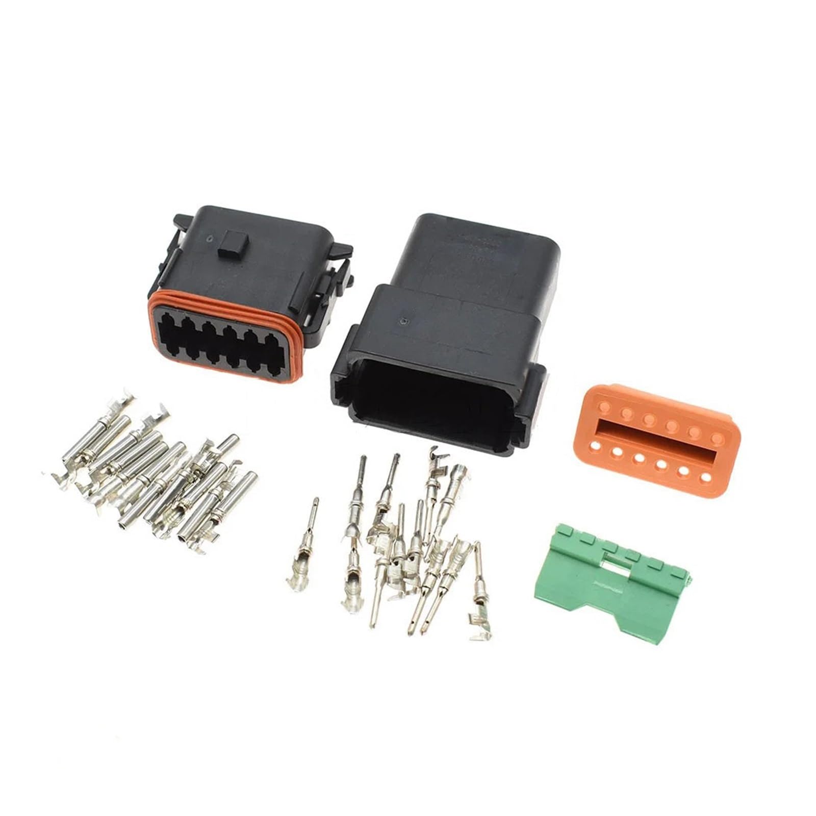 JUANZD 1-10Kits Schwarz Männlich Weiblich DT Serie 2/3/4/6/8/12 Weg Wasserdicht Elektrische Draht Stecker for Auto Motor Lkw Mit Pins 22-16AWG(12Pin Connector Set,10Sets) von JUANZD