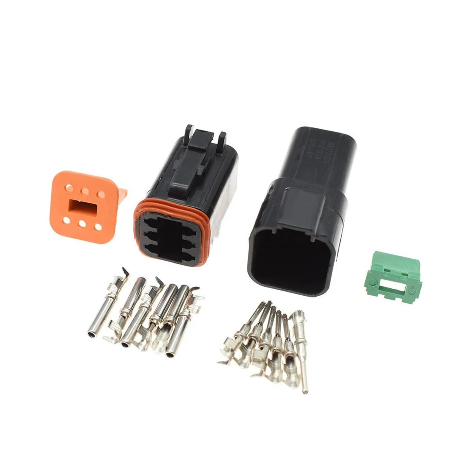 JUANZD 1-10Kits Schwarz Männlich Weiblich DT Serie 2/3/4/6/8/12 Weg Wasserdicht Elektrische Draht Stecker for Auto Motor Lkw Mit Pins 22-16AWG(6Pin Connector Set,10Sets) von JUANZD