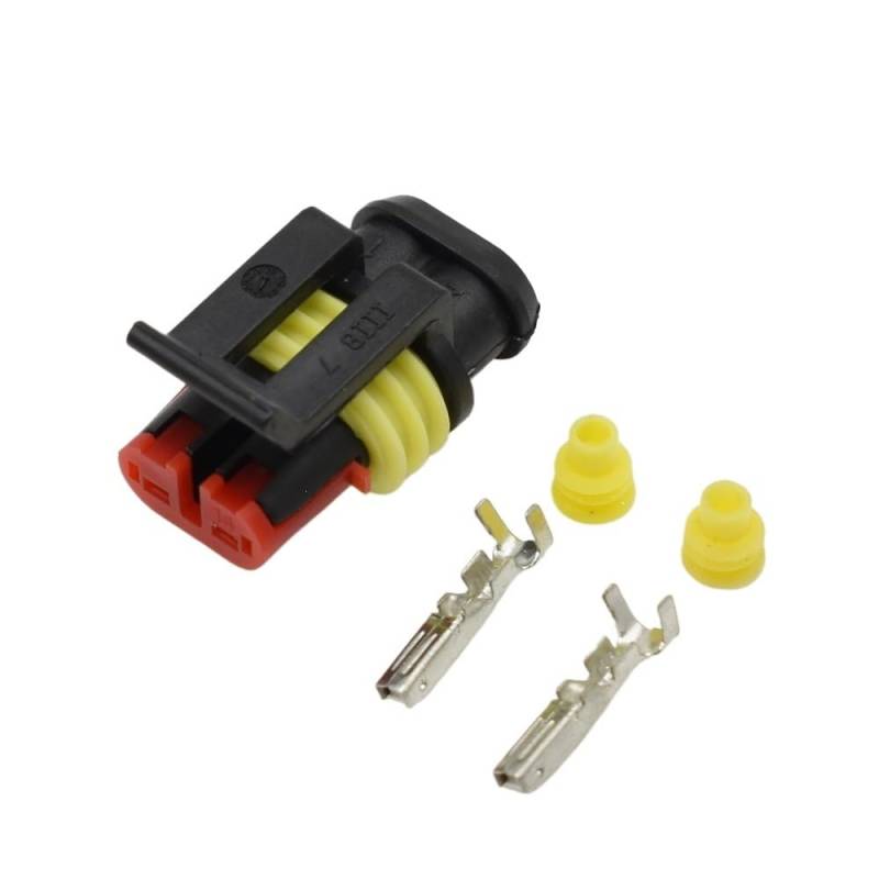 JUANZD 1-20Set Weiblich Männlich Superseal 2 Pin 282080-1 282104-1 Wasserdichte Elektrische Draht Kabel Automotive stecker Auto Stecker(Female Connector Set,10Sets) von JUANZD