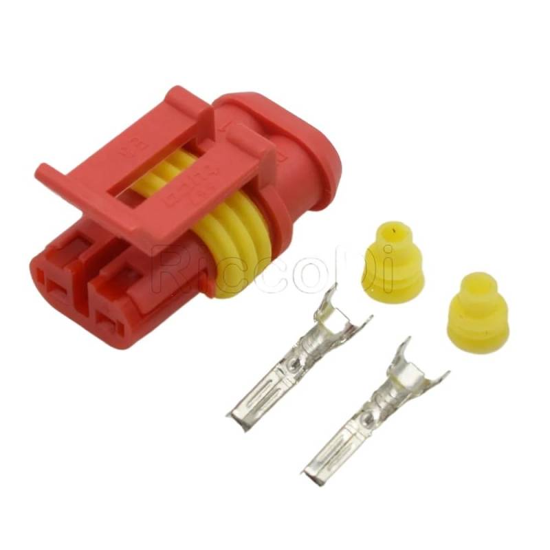 JUANZD 1-20Set Weiblich Männlich Superseal 2 Pin 282080-1 282104-1 Wasserdichte Elektrische Draht Kabel Automotive stecker Auto Stecker(Female red set,20Sets) von JUANZD