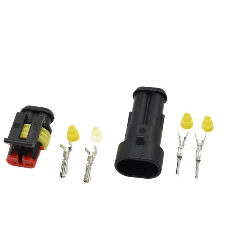 JUANZD 1-20Set Weiblich Männlich Superseal 2 Pin 282080-1 282104-1 Wasserdichte Elektrische Draht Kabel Automotive stecker Auto Stecker(Male Female,20Sets) von JUANZD