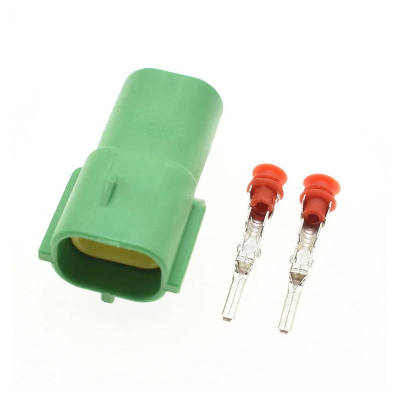 JUANZD 1-20Sets 2 Pin Way 174354-2 174352-2 Männlich Weiblich Wasserdicht Versiegelt Auto Draht Stecker for Automotive Auto Lkw(Male green,20Sets) von JUANZD