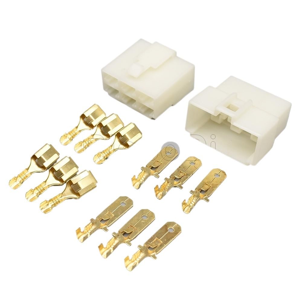 JUANZD 1-20Sets 6,3 Serie 6 Pin Kunststoff Elektrische Draht Stecker Männlich Weiblich Automobil Stecker DJ7061-6.3-11 DJ7061-6.3-21(Male female set,20Sets) von JUANZD