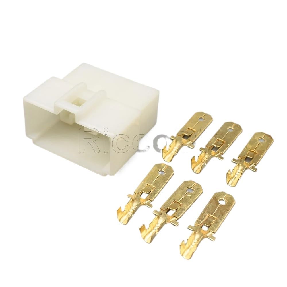 JUANZD 1-20Sets 6,3 Serie 6 Pin Kunststoff Elektrische Draht Stecker Männlich Weiblich Automobil Stecker DJ7061-6.3-11 DJ7061-6.3-21(Male set,10Sets) von JUANZD