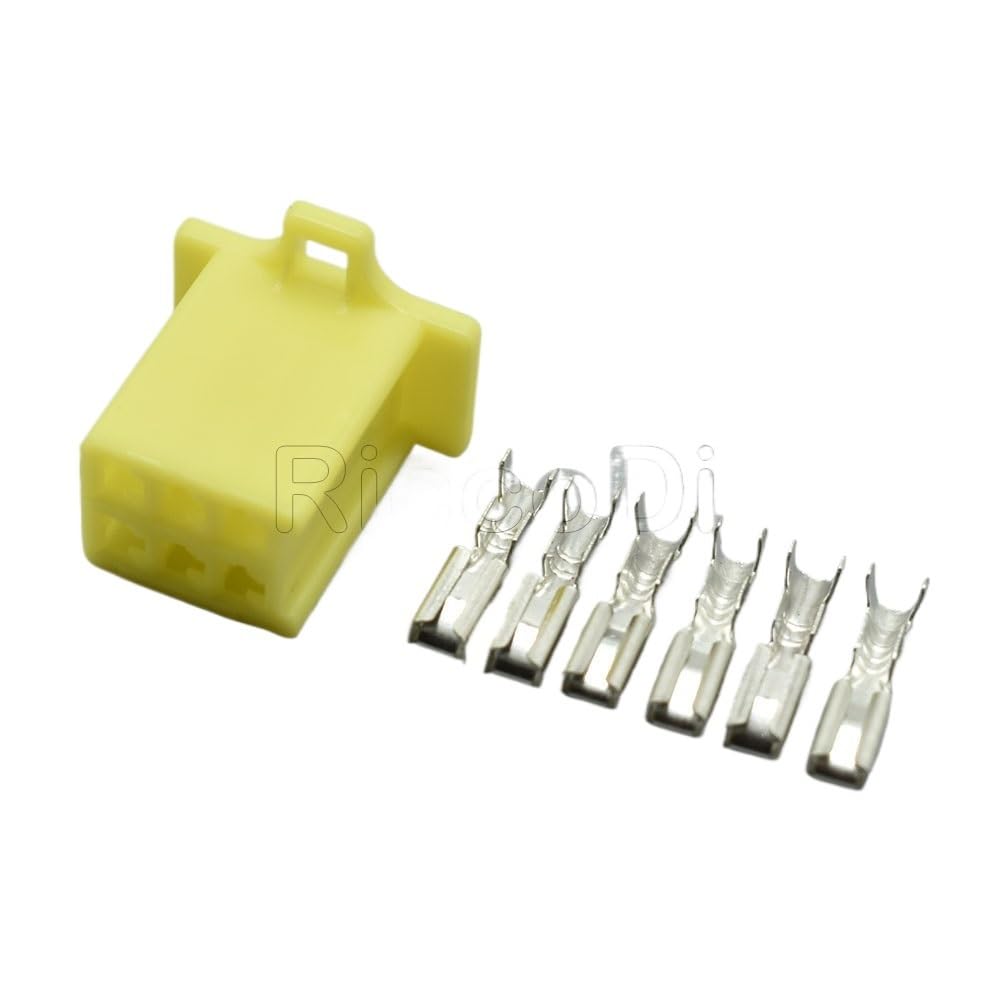 JUANZD 1-20Sets Farben 6 Pin 2,8mm Serie MTW Serie Automotive Weiblich Männlich Motorrad Buchse Stecker 6030-6991 6040-6111(Female yellow,10Sets) von JUANZD