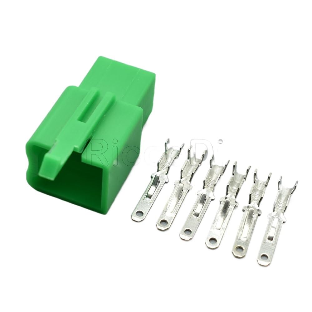 JUANZD 1-20Sets Farben 6 Pin 2,8mm Serie MTW Serie Automotive Weiblich Männlich Motorrad Buchse Stecker 6030-6991 6040-6111(Male green,10Sets) von JUANZD