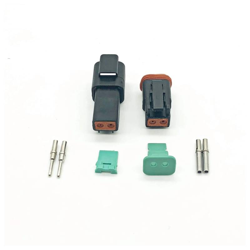 JUANZD 1 Sets DT 2 3 4 6 8 12 Pin Männlich Weiblich Auto Wasserdichten Stecker Automotive Versiegelt Stecker Mit Solide Pins Größe 16-20 AWG(2P black) von JUANZD