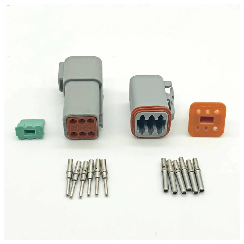 JUANZD 1 Sets DT 2 3 4 6 8 12 Pin Männlich Weiblich Auto Wasserdichten Stecker Automotive Versiegelt Stecker Mit Solide Pins Größe 16-20 AWG(6P gray) von JUANZD