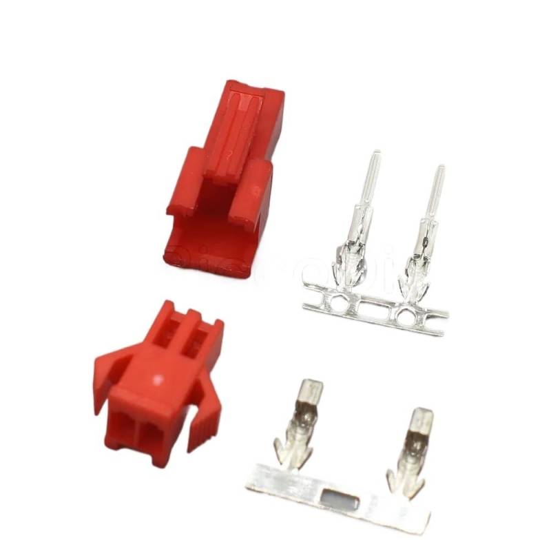 JUANZD 10-100Set Schwarz Weiß Blau Grün Rot SM Stecker Stecker Pitch 2,54 MM Weiblich Männlich Gehäuse + Terminals SM-2P SM-2R JST SM2,54 2Pin(Red,10SETS_2P) von JUANZD