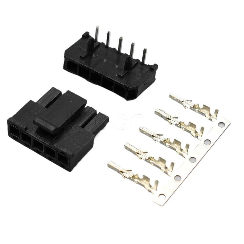 JUANZD 10–50 Set Micro-Fit 3.0 Stecker männlich weiblich Draht for Platinenstecker rechtwinklig mit Steckerklemmen(5Pin,10Sets) von JUANZD