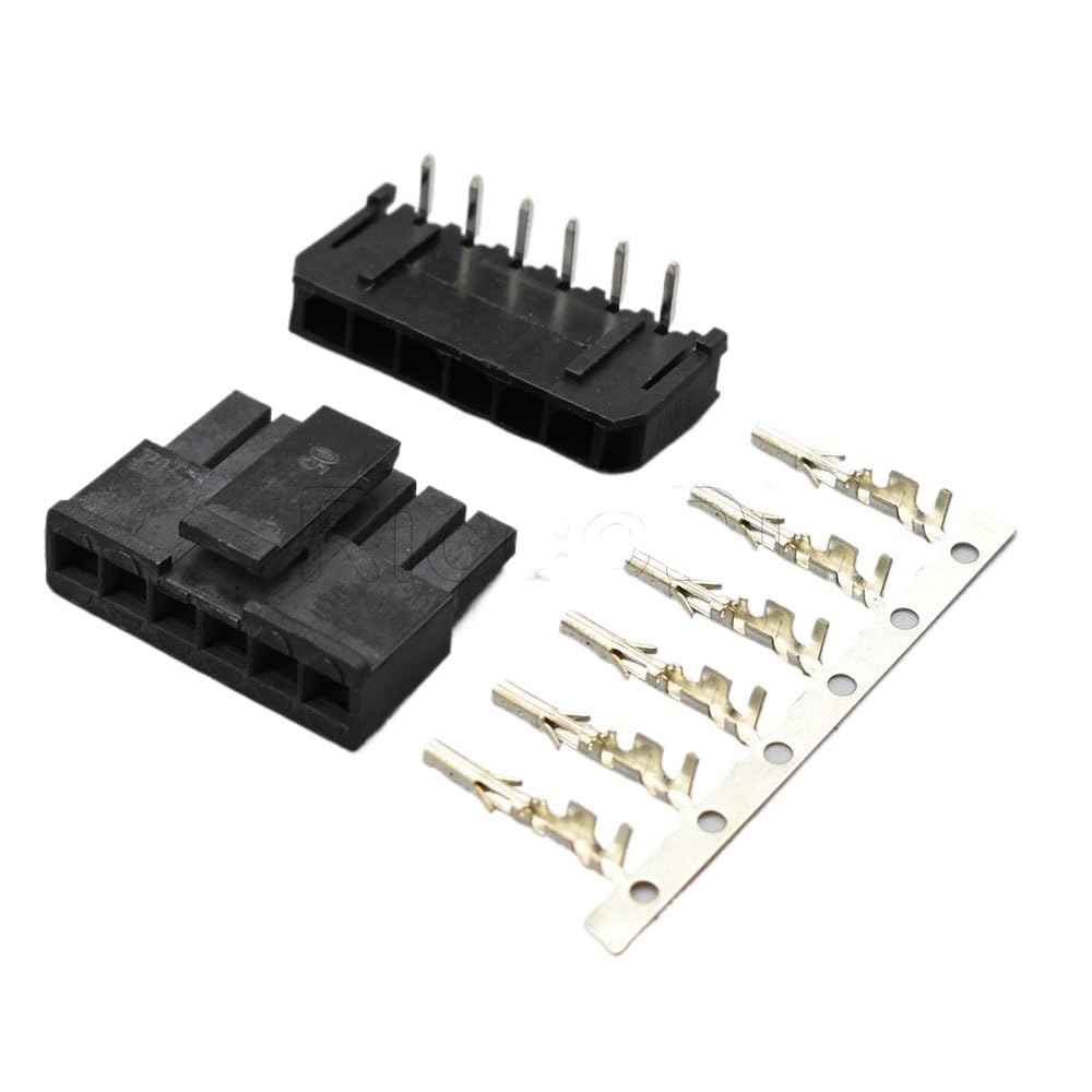 JUANZD 10–50 Set Micro-Fit 3.0 Stecker männlich weiblich Draht for Platinenstecker rechtwinklig mit Steckerklemmen(6Pin,20Sets) von JUANZD