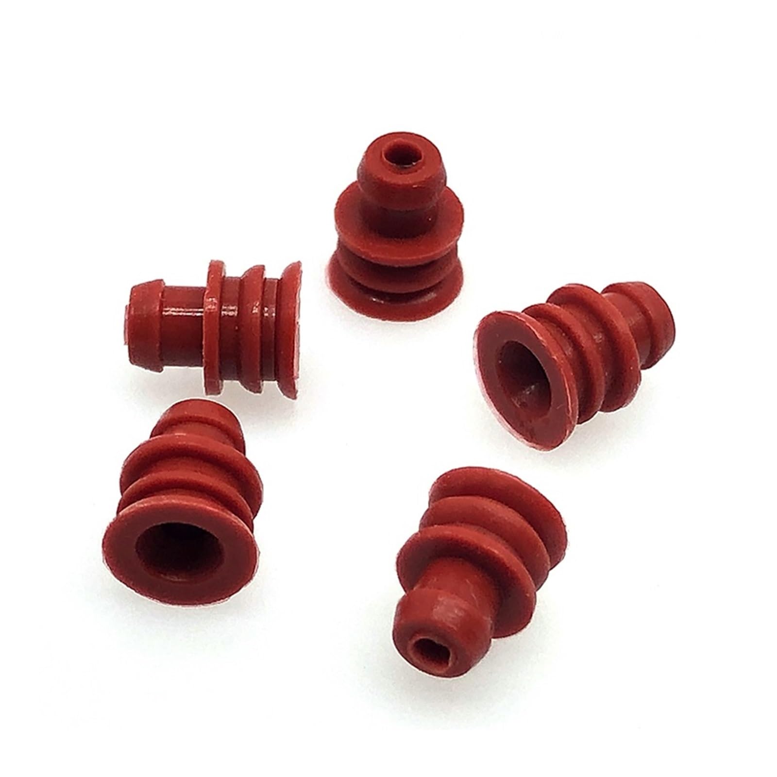 JUANZD 100 Stück Kfz-Stecker, wasserdichte Gummidichtung, rote Super-Drahtdichtungen for 3,5-mm-Autostecker(200 Pcs) von JUANZD