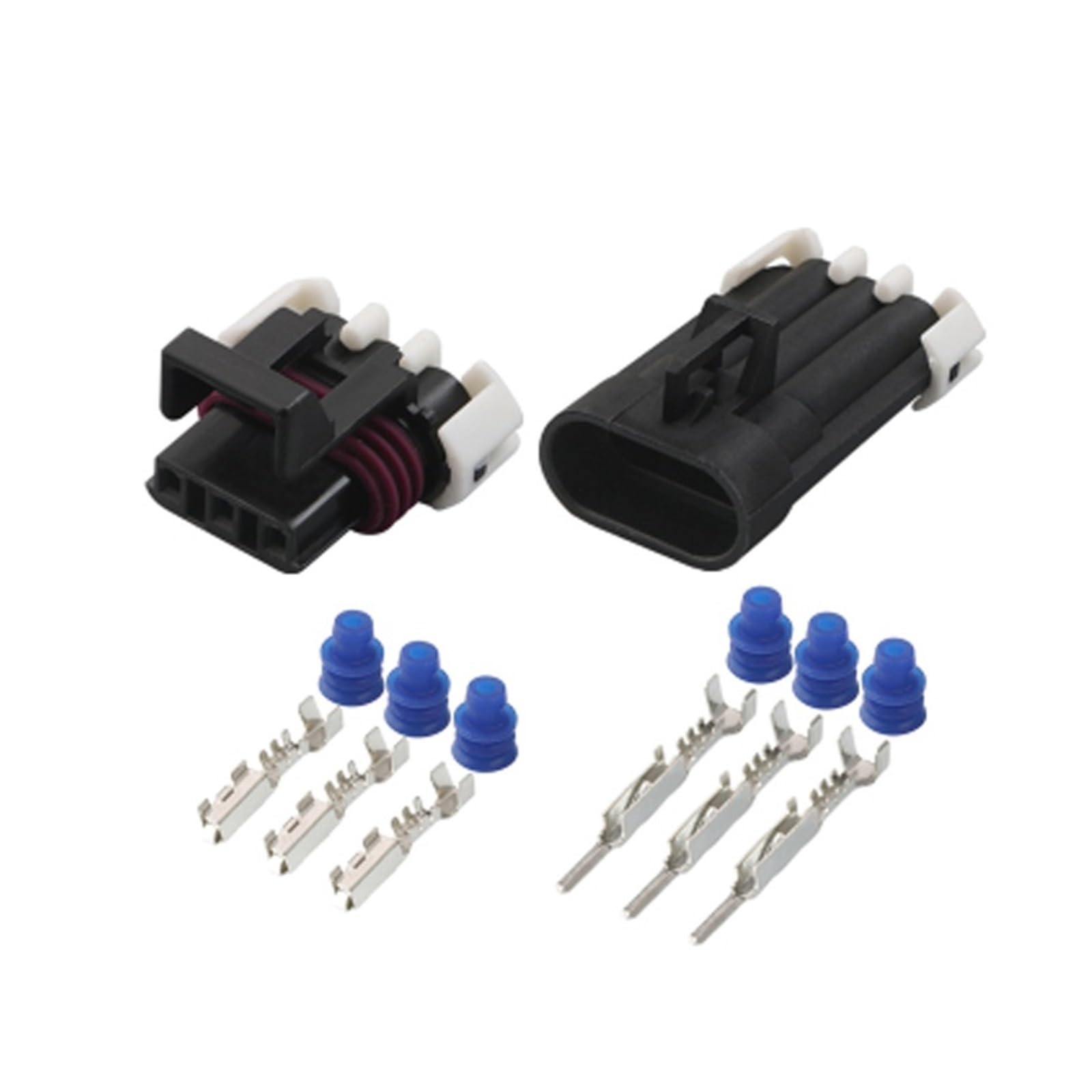 JUANZD 2/5/10/20/Sets 3 Pin Schwarz Auto Stecker Sensor Männlich Weiblich Wasserdicht Stecker 12129615 12110293(3p female male,2 sets) von JUANZD