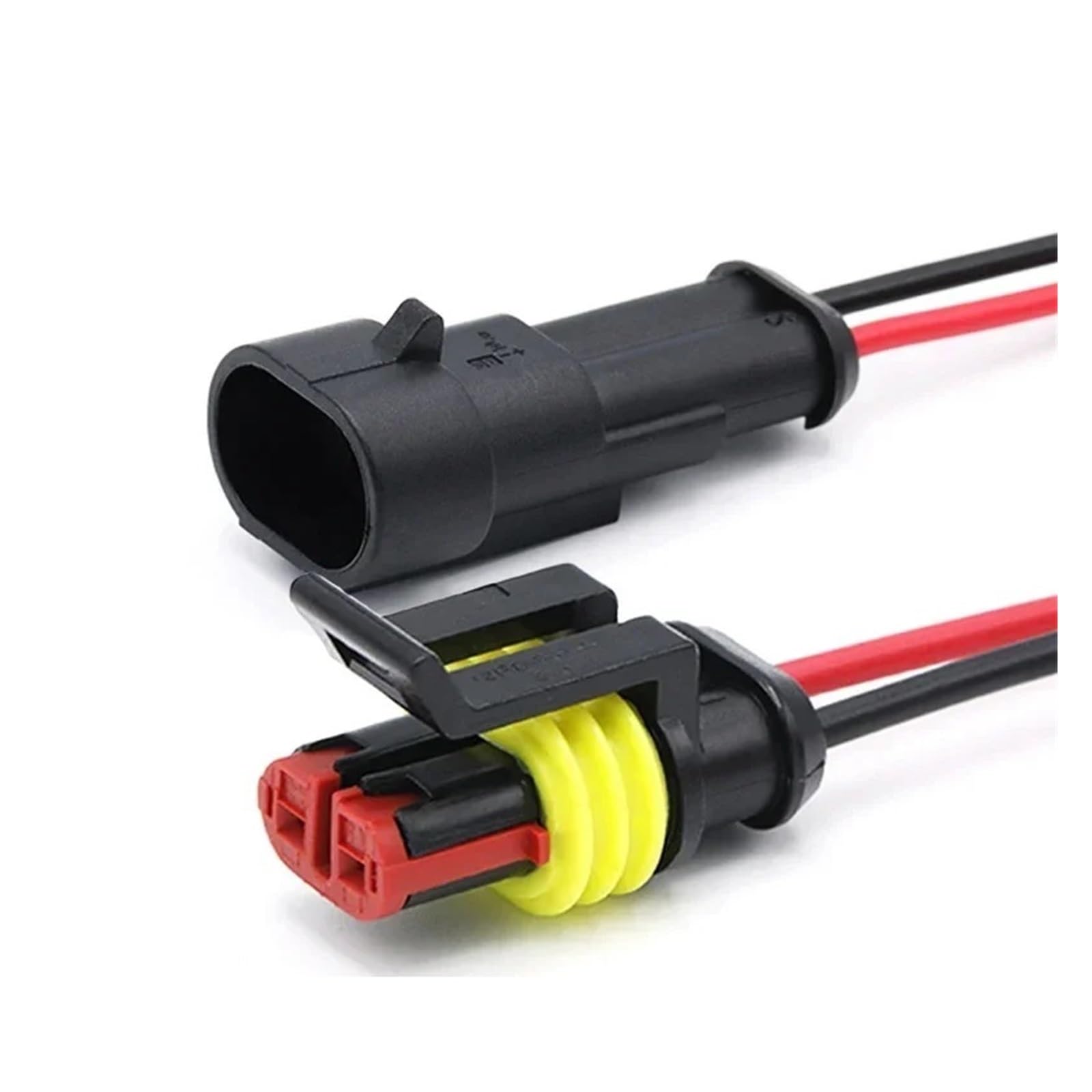 JUANZD 5/20/100 Sets AMP 1P 2P 3P 4P 5P 6P Wasserdichter Auto-Stecker Männlich Weiblich Stecker mit 15CM 18AWG Drahtkabel HID-Kabelbaum for Auto(2P(Male Female),5 Set) von JUANZD