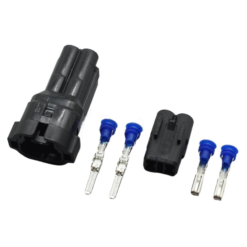 JUANZD 5–20 Sätze MT 2.2-Serie Automotive 2-poliger wasserdichter elektronischer Steckverbinder 6187-2801 6187-2804(Male Female Black,10Sets) von JUANZD