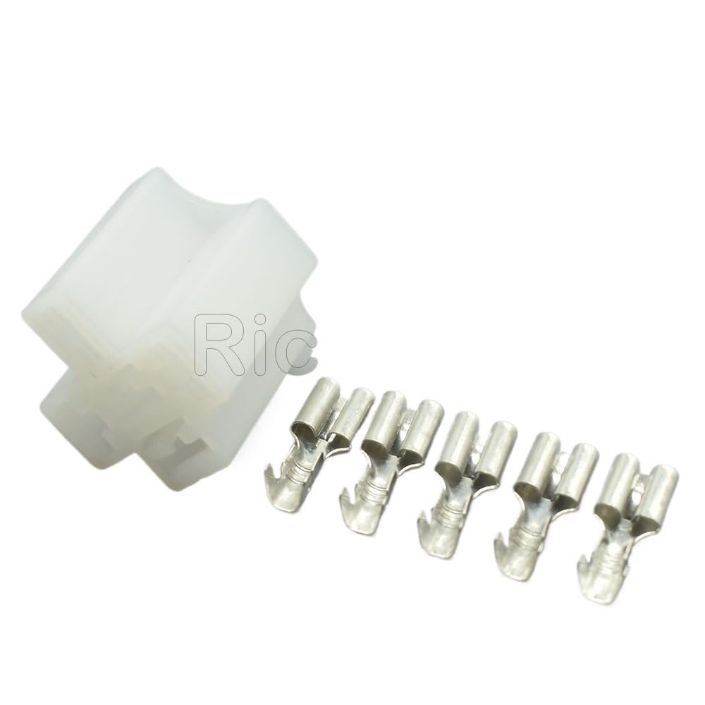 JUANZD 5-50Set Buchse 3-1393310-7 Stecker Housi 5Pin Automotive Relais Sockel Verdrahtung Stecker Stecker mit Messing Anschlüssen(White Tin Plated,10Sets) von JUANZD