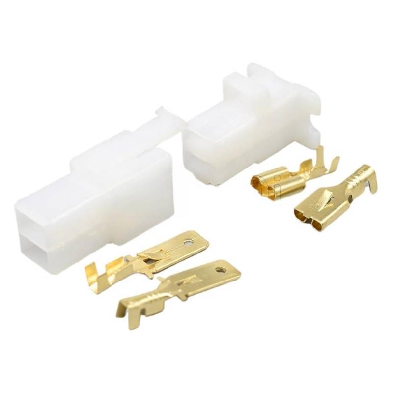 JUANZD 5-50Sets Auto Motorrad 2 Pin Weiß ABS Weiblich Männlich Harness Stecker Automotive Stecker Haushalts Stecker 6120-3523 6110-4623(Male female set,50Sets) von JUANZD