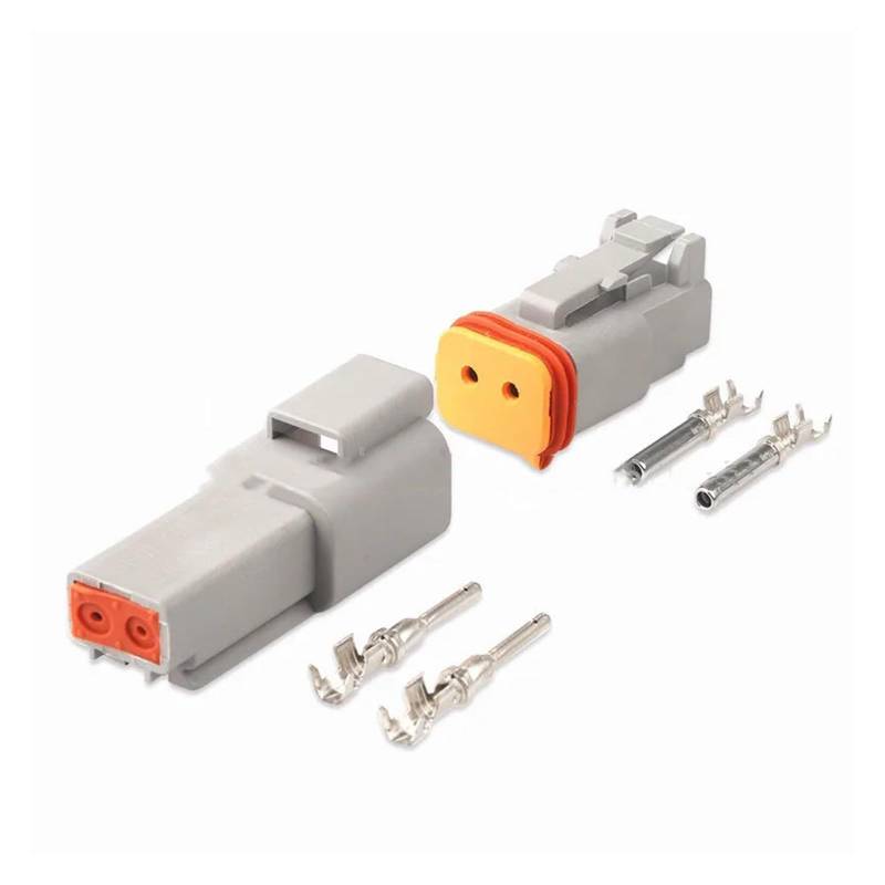 JUANZD 5 Sets 2pin DT Wasserdicht Männlich Weiblich Elektrische Anschlussstecker DT04-2P DT06-2S Mit Terminals(2P Female and Male,50 sets) von JUANZD