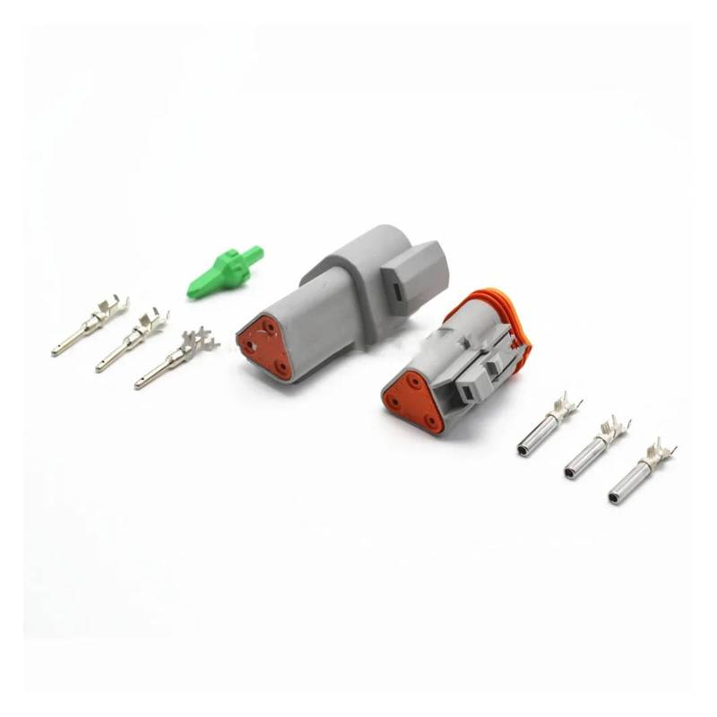 JUANZD 5 Sets 3pin DT Wasserdicht Männlich Weiblich Elektrische Anschlussstecker DT04-3P DT06-3S Mit Terminals(3P Female and Male,50 sets) von JUANZD