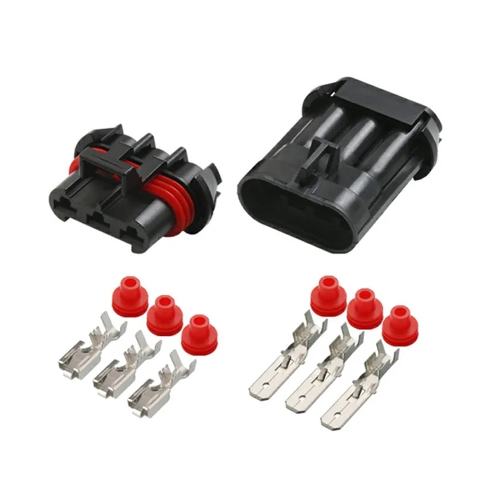 JUANZD 5sets 3 Pin Way Wasserdichte Stecker Auto Kühler Fan Stecker Männlich Weiblich Buchse 12124686 12124685(3P Male and Feamle,5 sets) von JUANZD