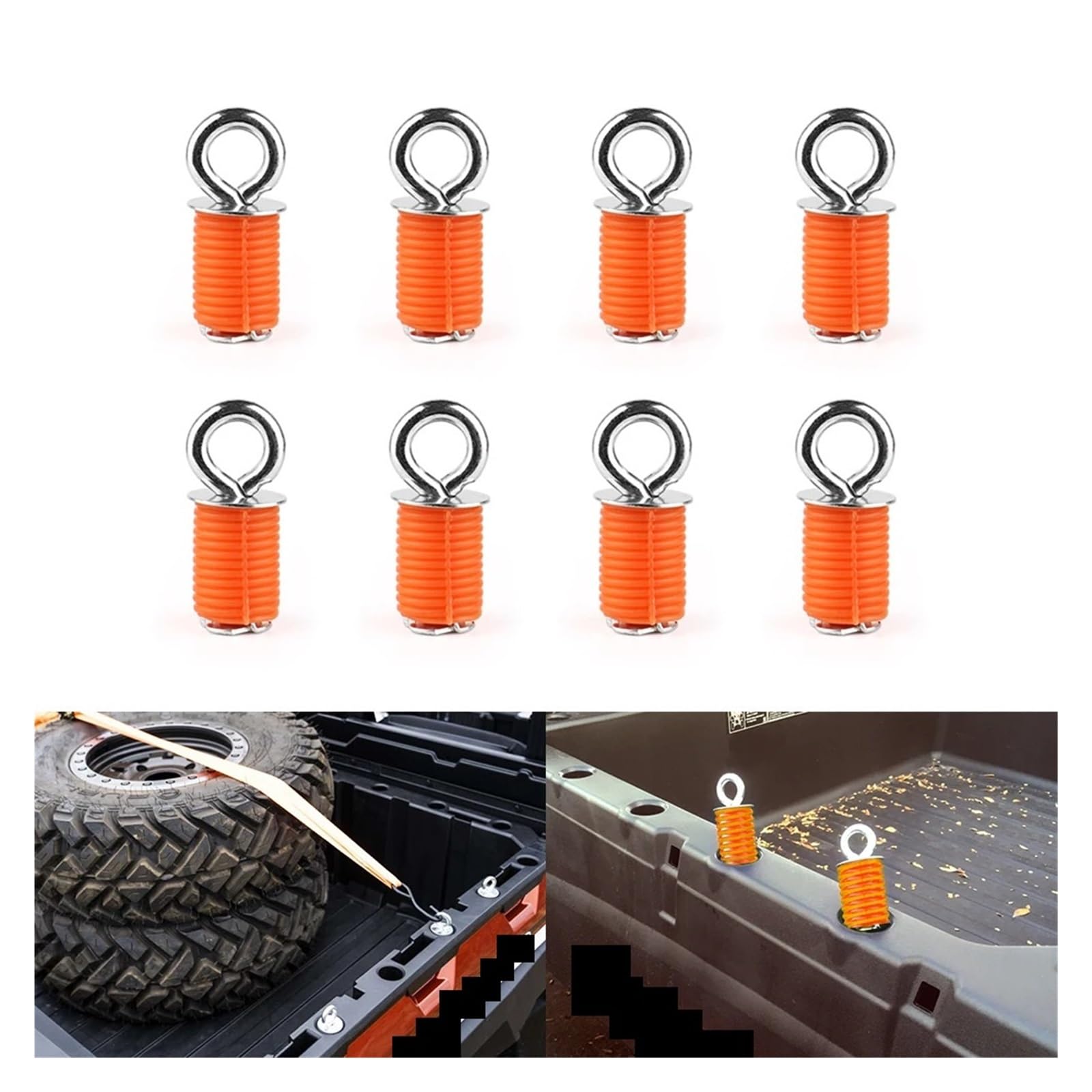 JUANZD 8 Stück ATV Zurrankern for RZR 900 1000 XP Turbo Sportsman 450 570 850 ACE(8 pcs Orange) von JUANZD