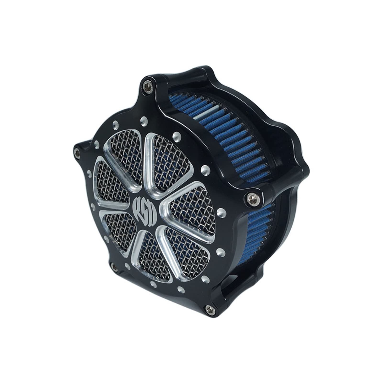 JUANZD Ansaugluftfilter Filter Geschwindigkeit 7 Venturi Fit for Sportster Milwaukee Eight EVO Twin Cam W Kabel Gas Durch Draht(Blue A) von JUANZD