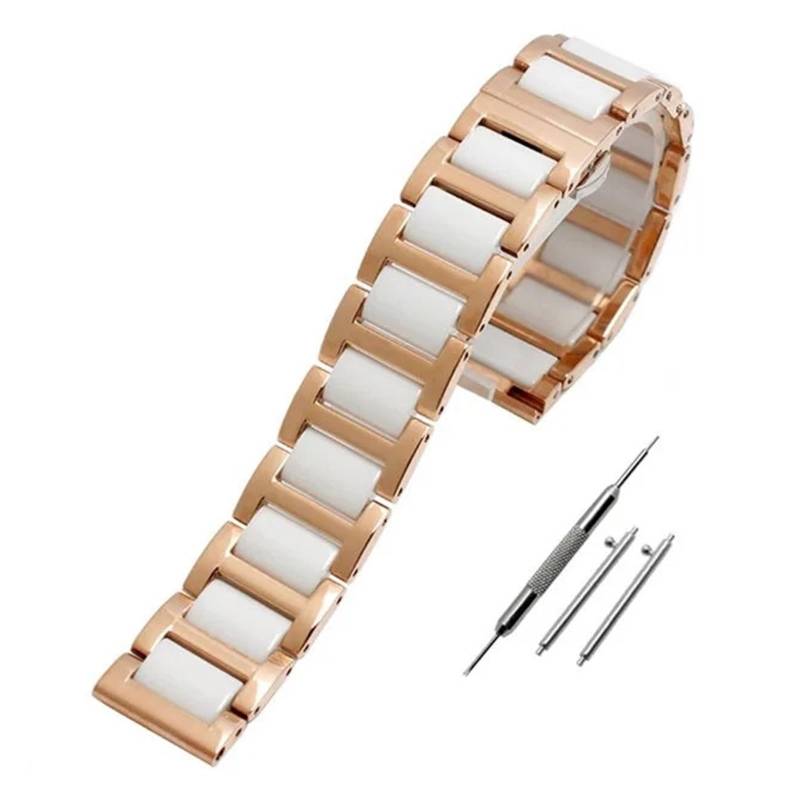 JUANZD Edelstahl In Keramik Armband 12 13 14 15 16 17 18 19 20 21 22mm Uhrenarmband Frauen Mann Mode Schnellverschluss Armband(14,19mm) von JUANZD