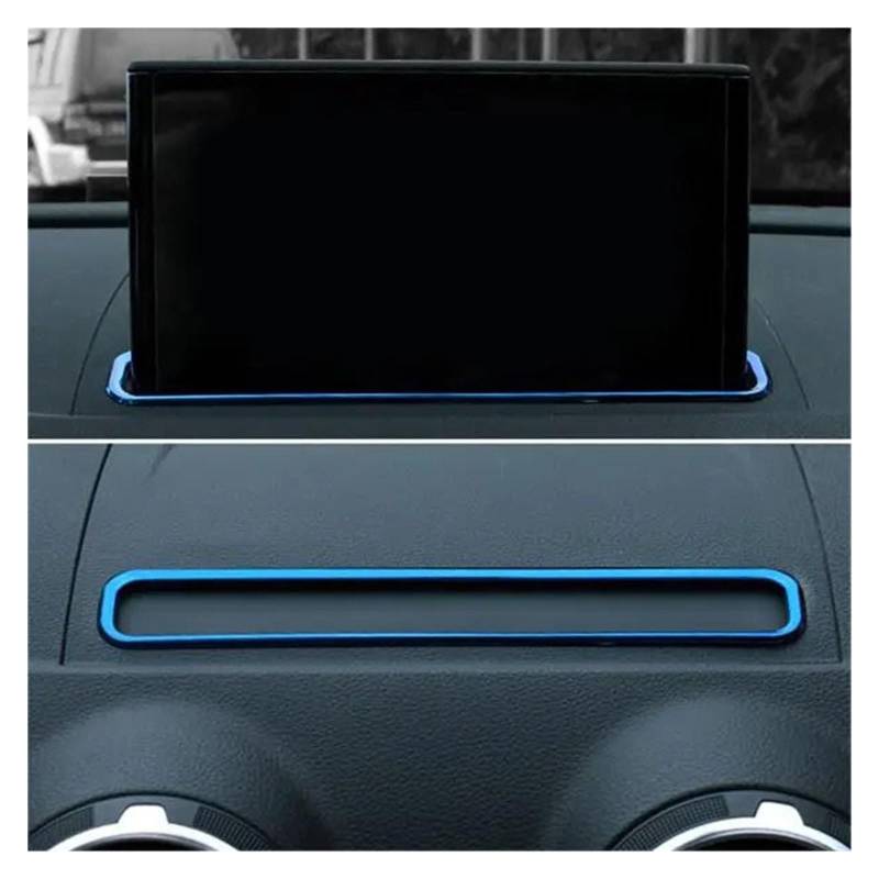 JUANZD For A3 8V 2013-2017 Auto Chrome Trim Styling Navigation Dekorative Rahmen Streifen Abdeckung Pailletten Spezielle Modifizierte Zubehör(Blue) von JUANZD