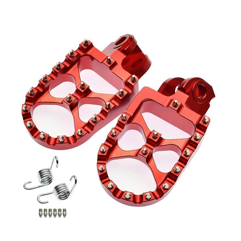 JUANZD Fußstützen Fußrasten Fußrasten ruht Pedale for Beta RR 250 300 350 390 400 430 450 480 498 500 520 525 4T Xtrainer GASGAS ES SM(Rosso) von JUANZD