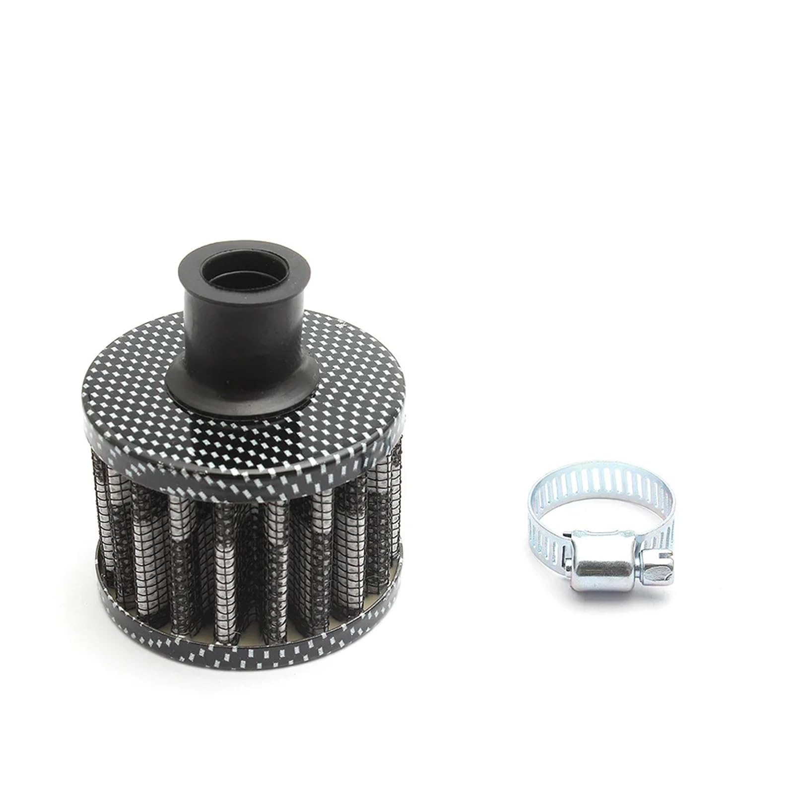 JUANZD Luftfilter Motorrad 12mm Mini Filter Verschnaufpause High Flow Air Intake Turbo Kurbelgehäuse Entlüftungsabdeckung Leistungsfilter for Auto Moto(All Carbon) von JUANZD