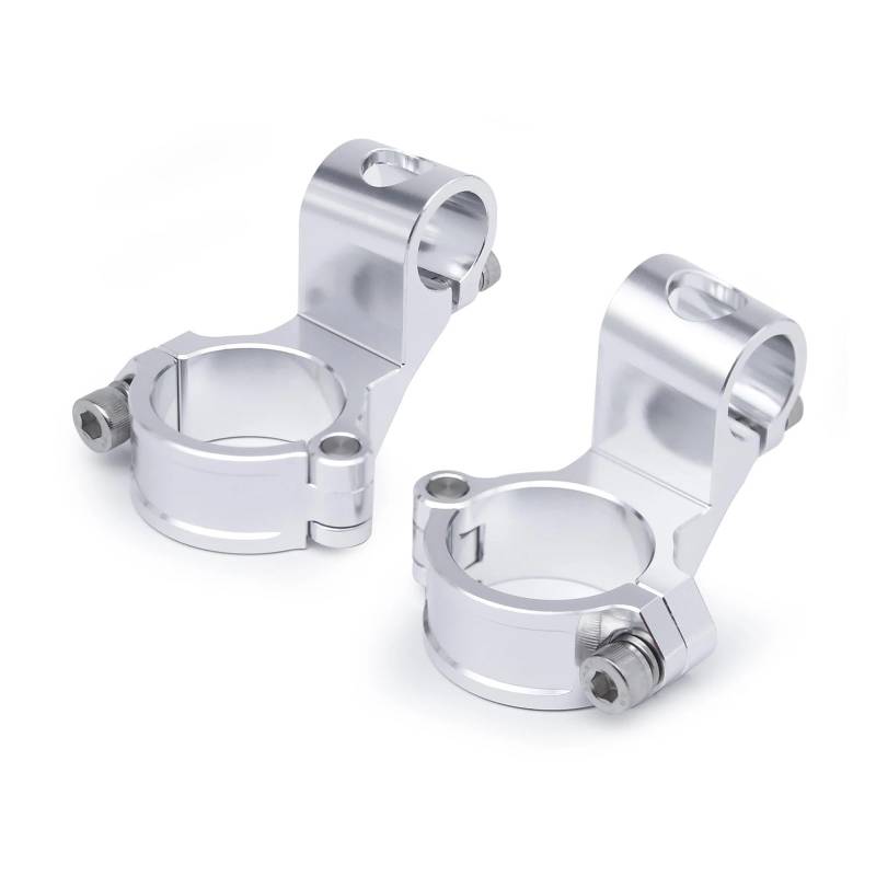 JUANZD Universal CNC 37mm 41mm 43mm 45mm 48mm 50mm Motorrad Clip On Ons Gabel Riser 1.5 "Lenker Clip-Ons(Siver Riser 45MM) von JUANZD