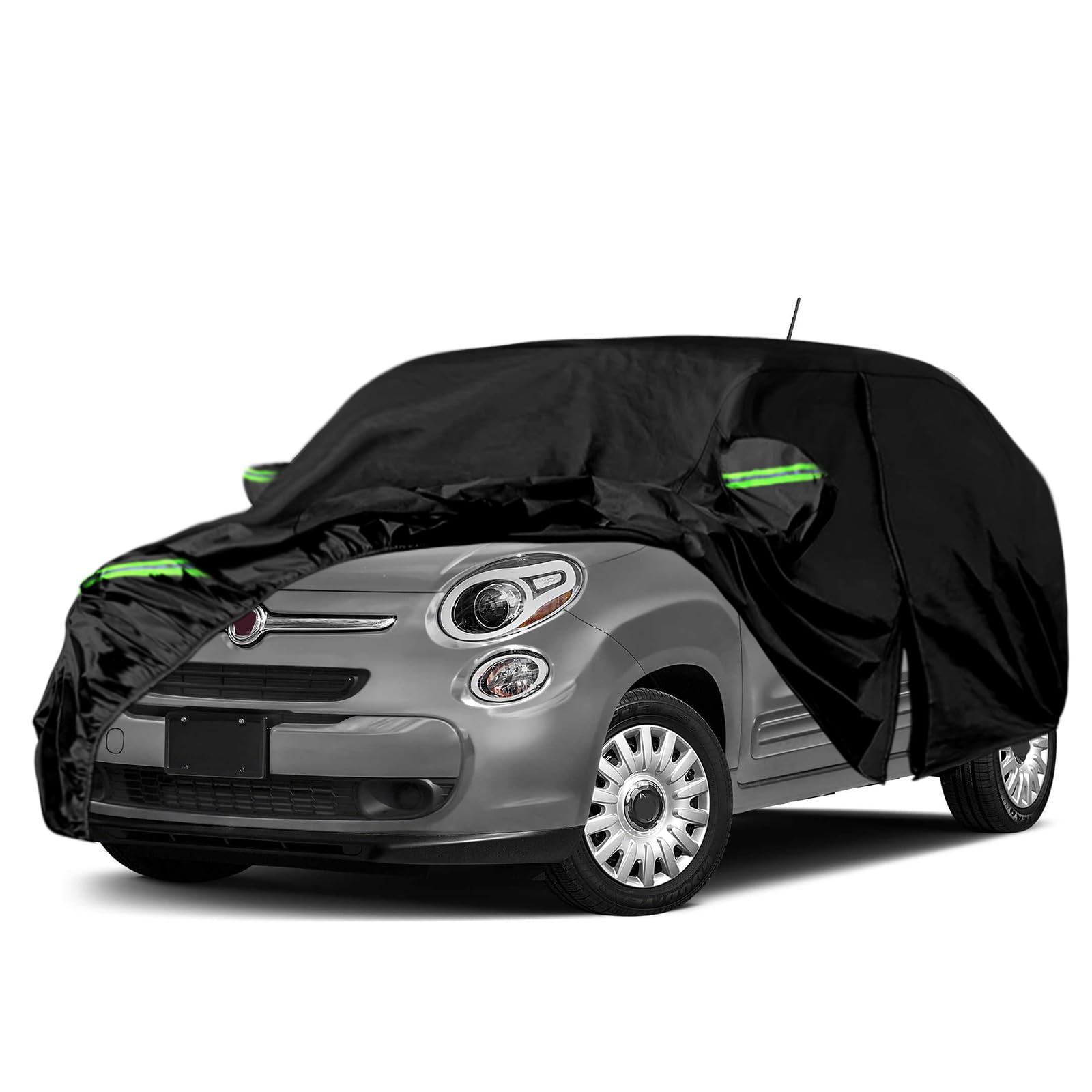 Autoabdeckung Wasserdicht Ersatz für FIAT 500L Trekking Cross Urban 2012-2023 2024, Outdoor Auto Abdeckplane Autoplane Autogarage Abdeckung mit Reißverschlusstür Winddicht Staub Sonne Schnee Schutz von JUDANNA