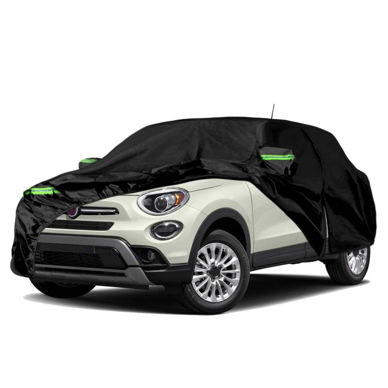 Autoabdeckung Wasserdicht Ersatz für FIAT 500X/Cross/Urban Look/Sport 2015-2023 2024, Auto Abdeckplane, Autoplane Outdoor Autogarage Abdeckung mit Reißverschlusstür für Sonne Regen Schnee Staub Schutz von JUDANNA