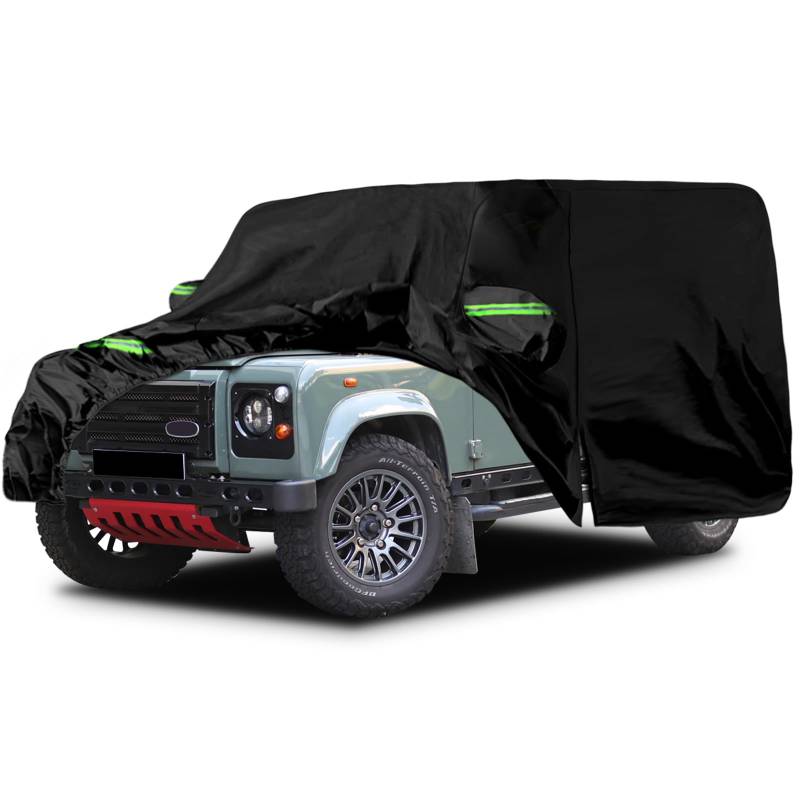 Autoabdeckung Wasserdicht Ersatz für Land Rover Defender 110 1990-2016, Vollgarage Autoplane Outdoor Abdeckung für Regen Schnee Sonne Staub UV Schutz, Winddicht Auto Abdeckplane Winter & Sommer von JUDANNA