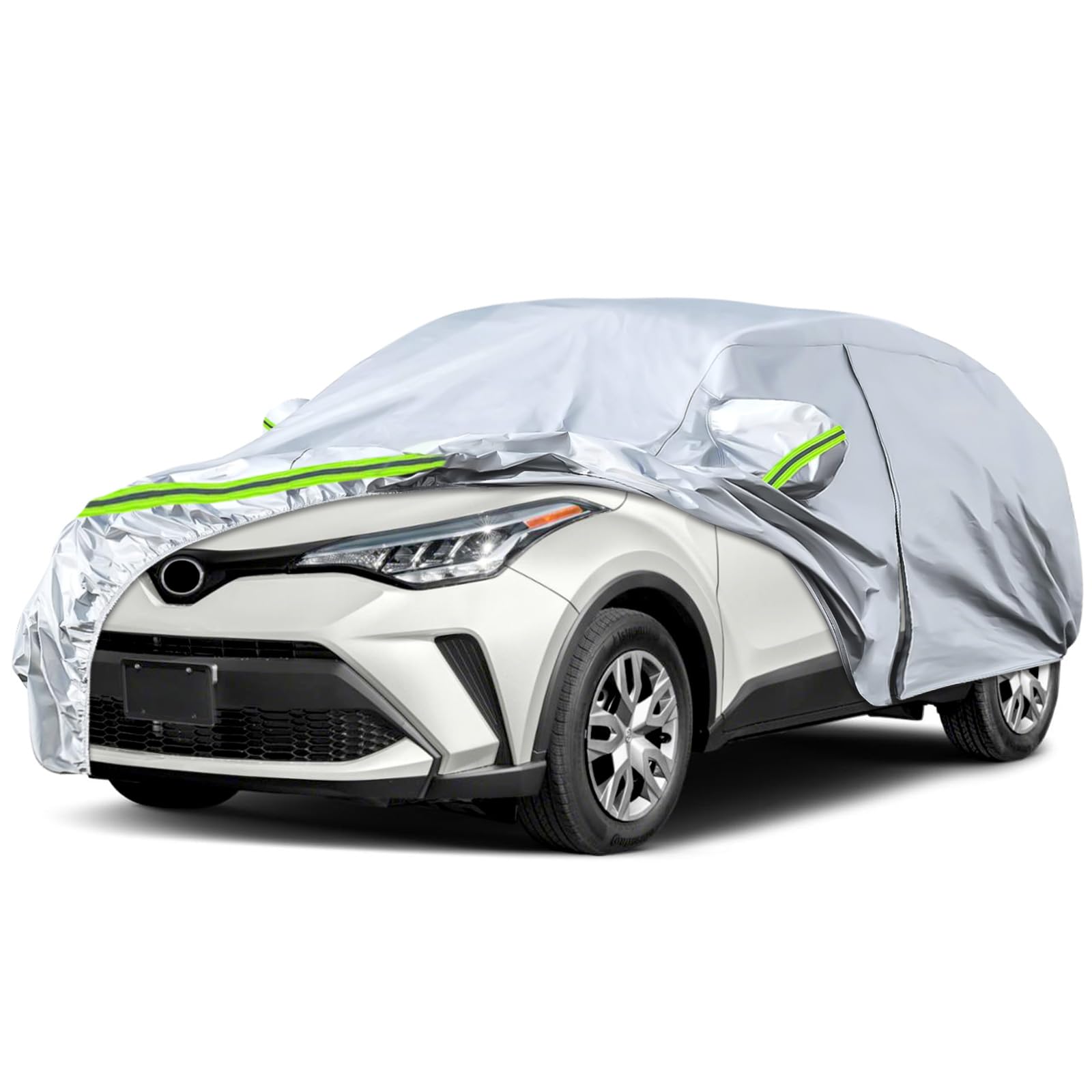 JUDANNA Autoabdeckung Outdoor Wasserdicht Passend für 2016-2025 Toyota C-HR 5-Door SUV, Sommer Vollgarage Autoplane Auto Abdeckplane Outdoor Abdeckung für Regen Sonne Staub UV-Schutz, Silber von JUDANNA