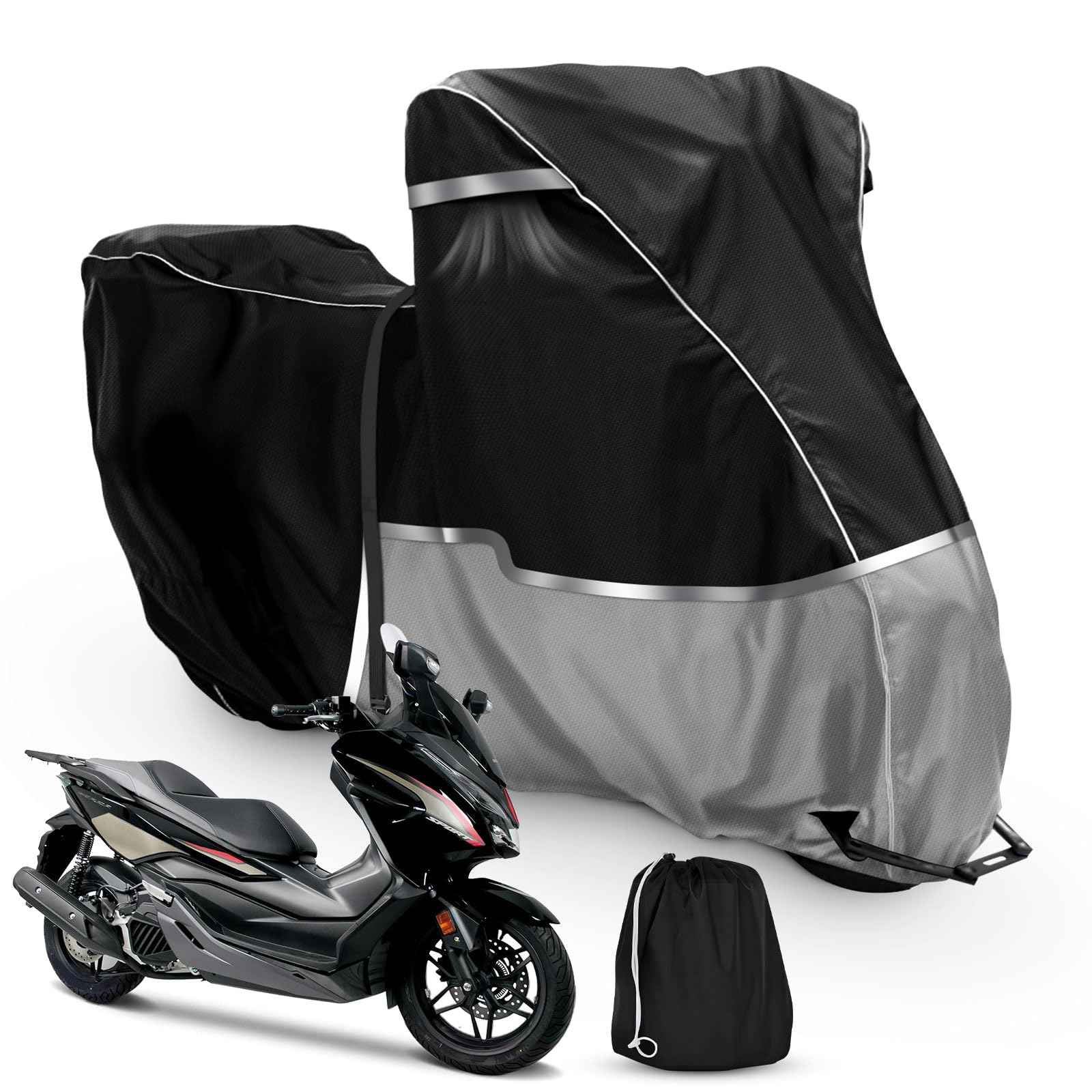 Motorrad Abdeckplane Wasserdicht passend für Honda Scooter Model Forza 350 Forza 125 SH 350i, 420D Oxford-Stoff Motorradabdeckung Outdoor Motorradplane Motorradgarage Schnee Regen Staub Schutz von JUDANNA