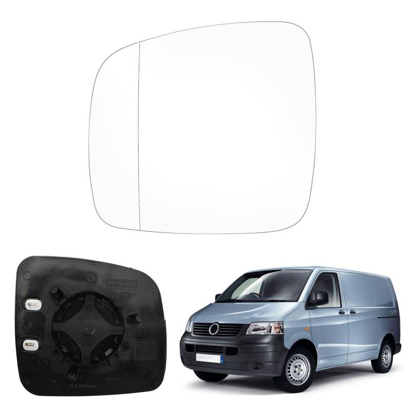 Spiegelglas Ersatz für VW T5 Caddy, Außenspiegel rechts beheizbar Ersatzspiegelglas kompatibel mit T5 2003-2009, Spiegel Glas kompatibel mit Caddy 2004-2015 (Links) von JUDANNA