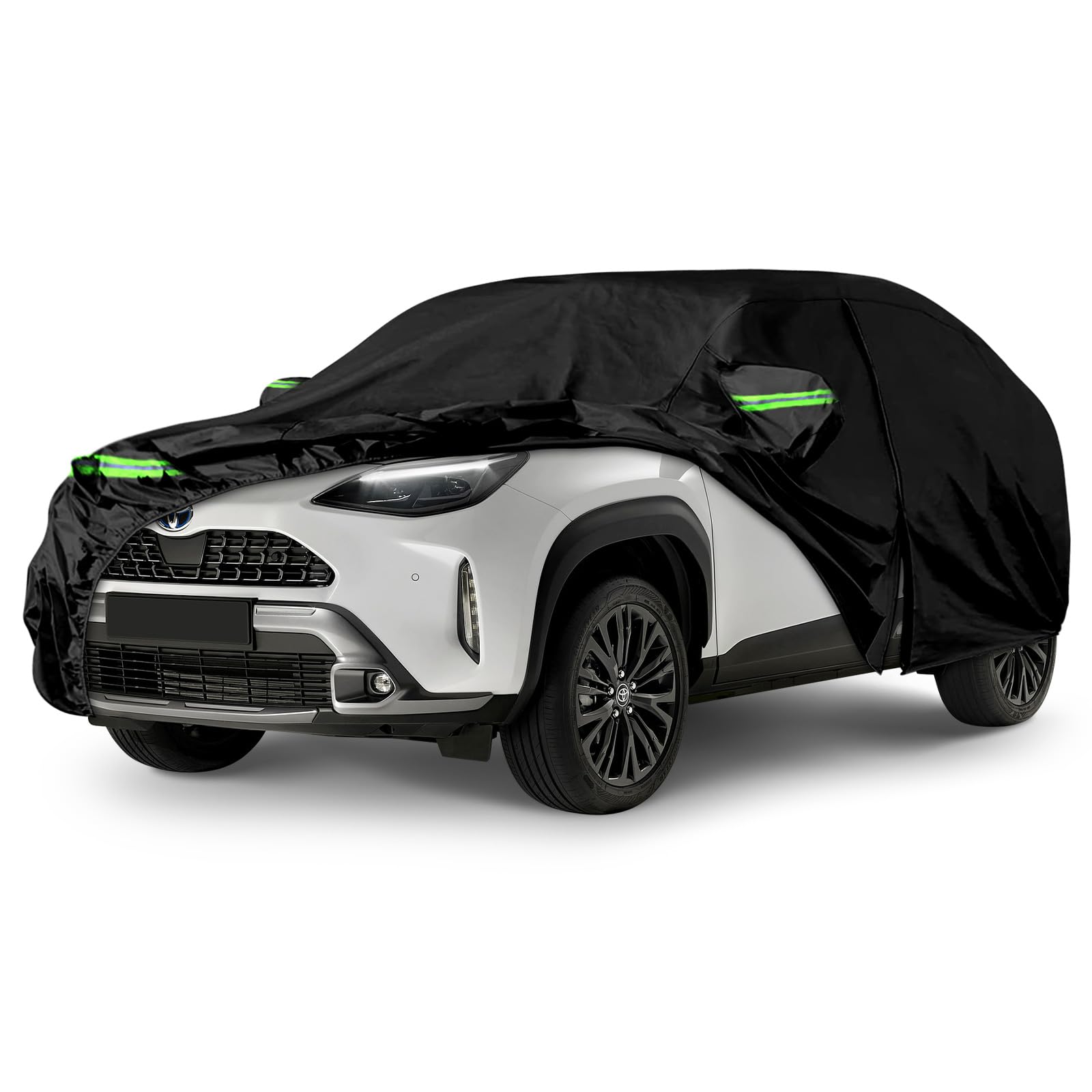 Wasserdicht Autoabdeckung Vollgarage Autoplane Ersatz für 2020-2025 Toyota Yaris Cross subcompact Crossover Abdeckplane mit Reißverschlusstür und winddichten Bändern Regen Sonne Staub Schnee Schutz von JUDANNA