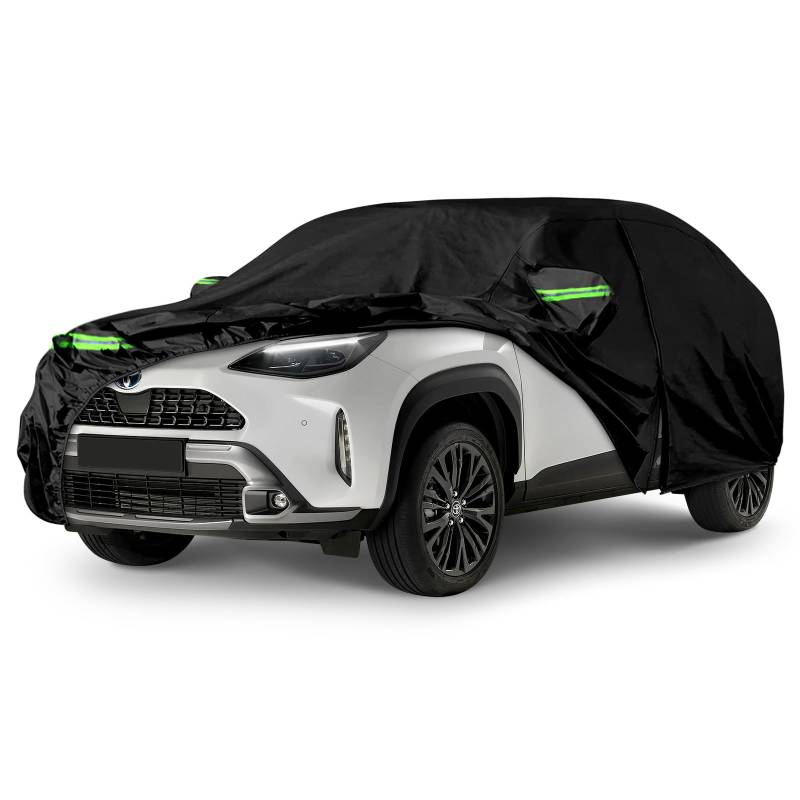 Wasserdicht Autoabdeckung Vollgarage Autoplane Ersatz für 2020-2024 Toyota Yaris Cross subcompact Crossover Abdeckplane mit Reißverschlusstür und winddichten Bändern Regen Sonne Staub Schnee Schutz von JUDANNA