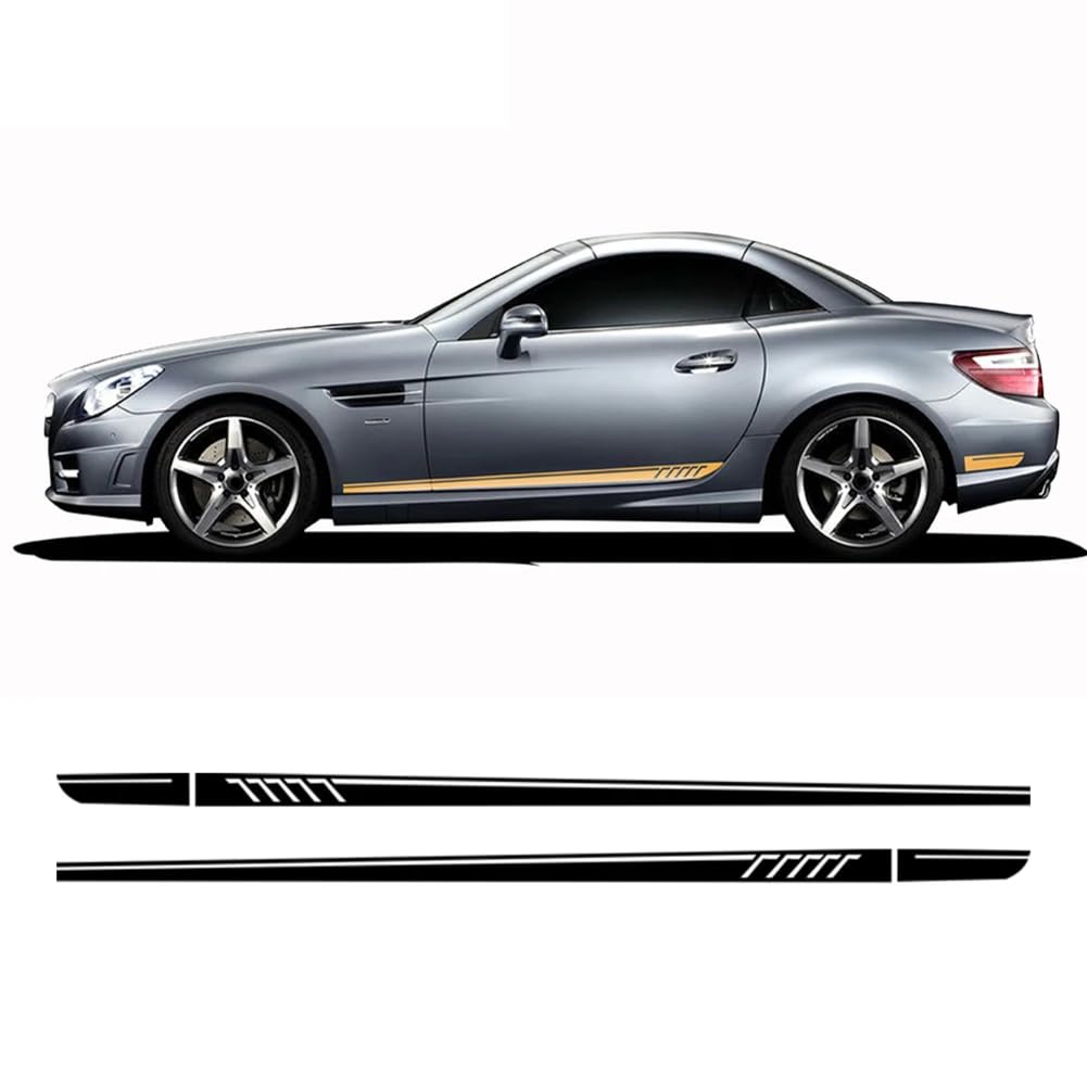 2 Pcs Edition AMG Side Stripe Skirt Sticker Decal, for M=ercedes B=ENZ SLK SLC Class R170 R171 R172 AMG SLK200 250 55 Accessories von JUJINGUSA