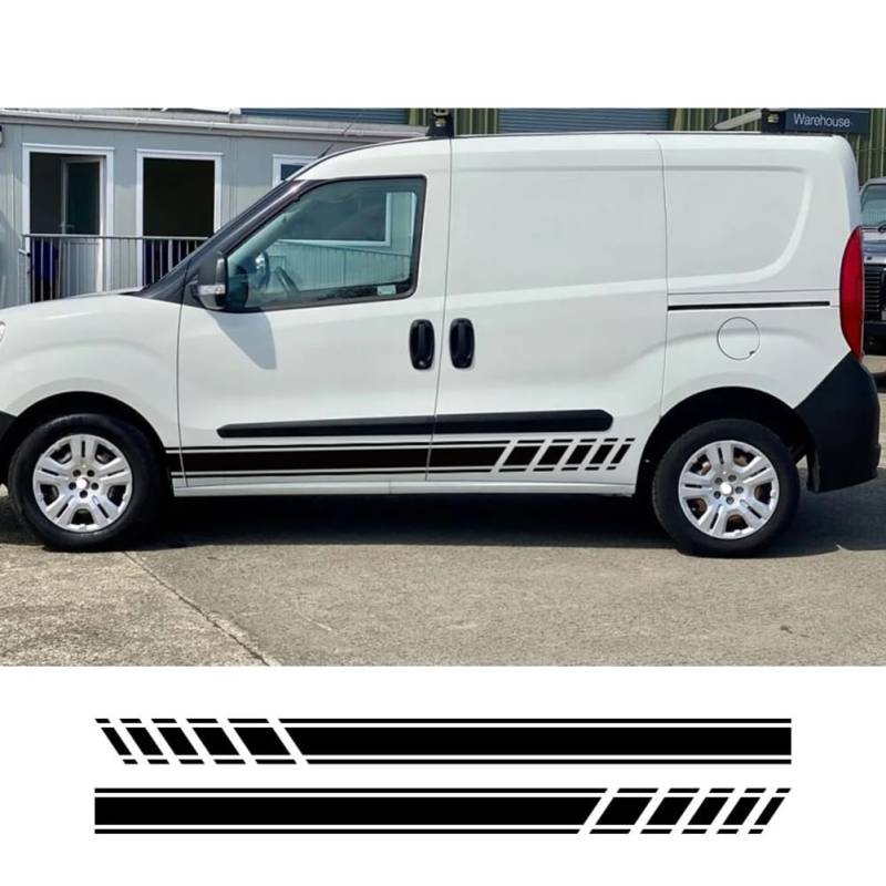 2 STÜCKE Autoaufkleber, Für FIAT Doblo Cargo Panorama Vauxhall, Für Opel Combo Camper Van Grafiken Vinyl Aufkleber Tuning Autozubehör von JUJINGUSA