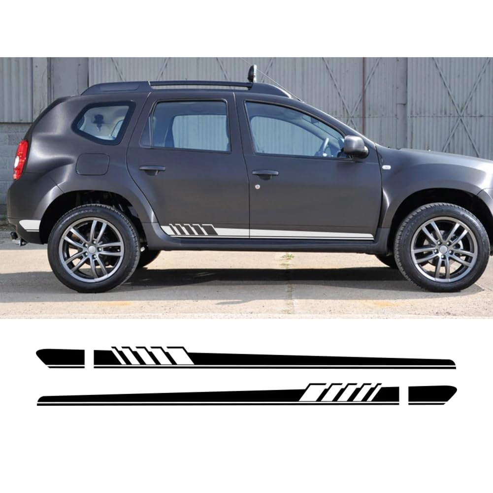 2PCS Car Door Side Long Stripe PVC Stickers, for Renault Dacia Duster Logan Sandero Auto Accessories Vinyl Film Decor Decals von JUJINGUSA