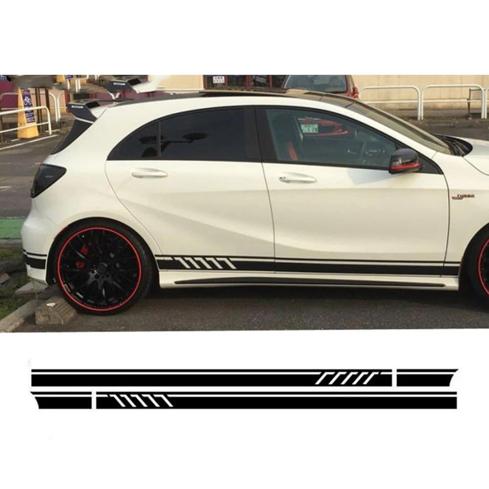 2Pcs/Lot Car Waist Side Skirt Stickers Decal Auto Vinyl Wrap, for M=ercedes B=ENZ AMG A C Class W177 W205 W203 W204 Car Accessories von JUJINGUSA