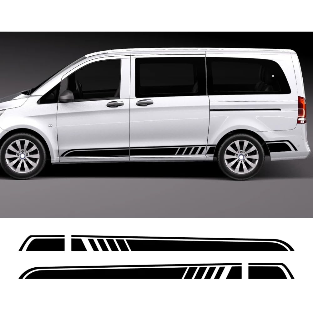 2pcs, for M=ercedes B=ENZ Vito Viano V Class w447 v260 Car Long Side Stripe Sticker Auto Vinyl Film Decals Automobiles Accessories von JUJINGUSA