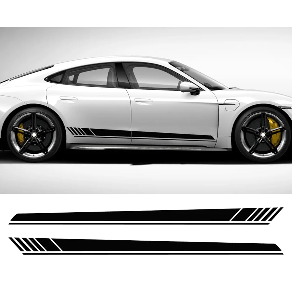 2pcs 220x14cm Auto Side Body Sports Racing Long Stripe Car Stickers Vinyl Wrap Decals DIY Sticker Automobiles Car Accessories von JUJINGUSA