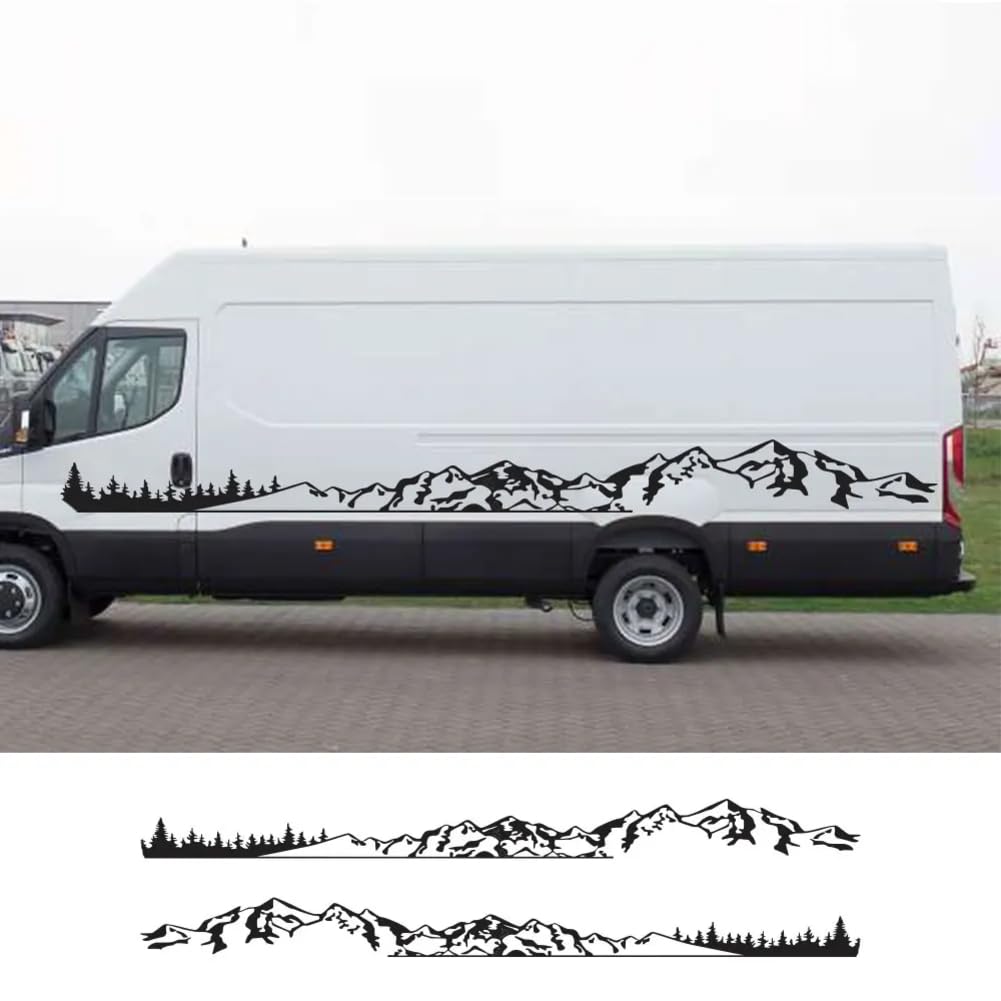 Autoaufkleber, für IVECO Daily Camper Van Wohnmobil Caravan Tuning Zubehör Vinyl Film Aufkleber Mountain Forest Styling Grafiken von JUJINGUSA